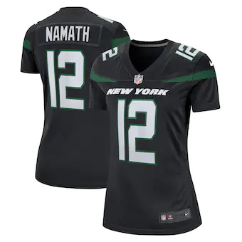 womens nike joe namath black new york jets retired player j